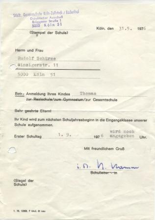 Anmeldung an die Gesamtschule Anmeldung an die Gesamtschule